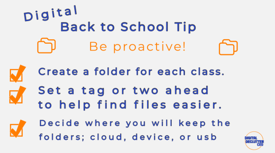 Back to School Tip to be proactive with homework folders